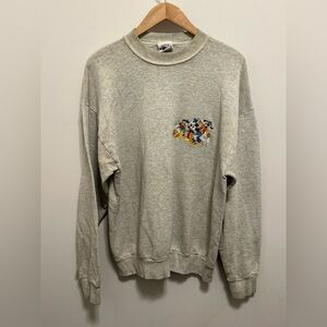 Mickey & Co Vintage Gray Pullover Sweater Embroidered Logo Size XL Crew Neck USA